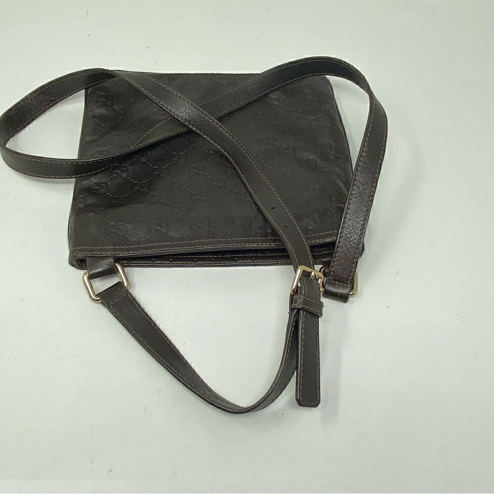 Gucci Dark Brown Guccissima Leather Crossbody Bag - Picture 10 of 11